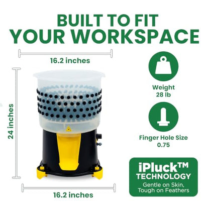 Hatching Time Quail Plucker Machine, 16.2 in ABS Drum, 4-6 Quails - size: 4-6 Quail