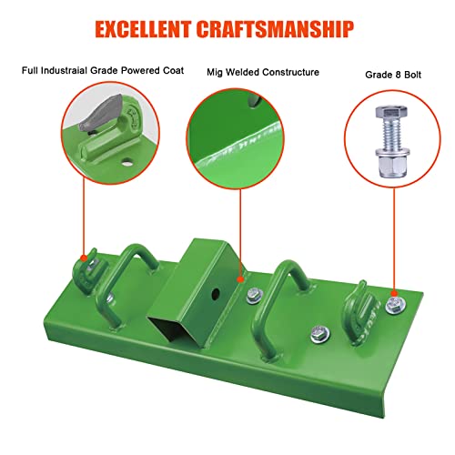 Bolt on Grab Hooks 2' Receiver, G70 Forged Steel Tow/Grab Handles for John Deere Bucket (Standard Duty 1.5' Bolt)