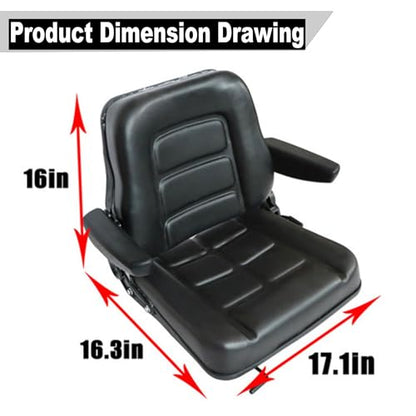 Lawn Mower Tractor Forklift Digger Seat Excavator Universal Adjustable Backrest Armrest For Most Of Heavy Mechanical Seat Such As Forklifts Fit For Toyota Dozers Aerial Lifts Floor Scrubbers Trenchers