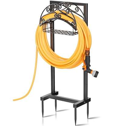 Gayuteay Garden Water Hose Holder with Storage Basket for Outside