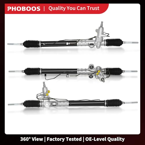 PHOBOOS Hydraulic Power Steering Rack and Pinion Assembly Compatible with Hyundai Accent 2006-2011 L4 1.6L, Dodge Attitude 2006-2011 L4 1.6L, New Unit, Leak-proof, Direct Fit, Ref. 26-2421 - size: 26-2421
