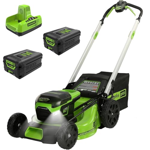 Greenworks 60V 21in Self-Propelled Lawn Mower, (2) 4.0 Ah Battery Kit - size: 21"SP w/2 x 4.0Ah Batteries