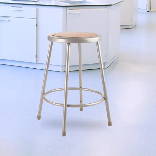 National Public Seating 24" High Heavy Duty Steel Stool, Grey - color: Grey, size: 24"