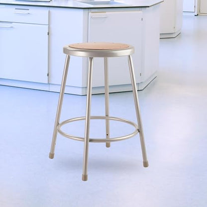 National Public Seating 24" High Heavy Duty Steel Stool, Grey - color: Grey, size: 24"