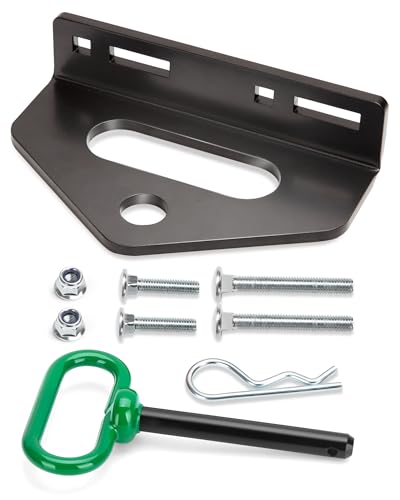 Zero Turn Trailer Hitch With Hitch Pin, 1/4"(6mm) Thick Heavy Duty Steel Universal Lawn Mower Towing Hitch Kit With Pin, Versatile Chain Slot Rugged Hitch Included Carriage Bolt & R Clip Black & Green - color: Black & Green
