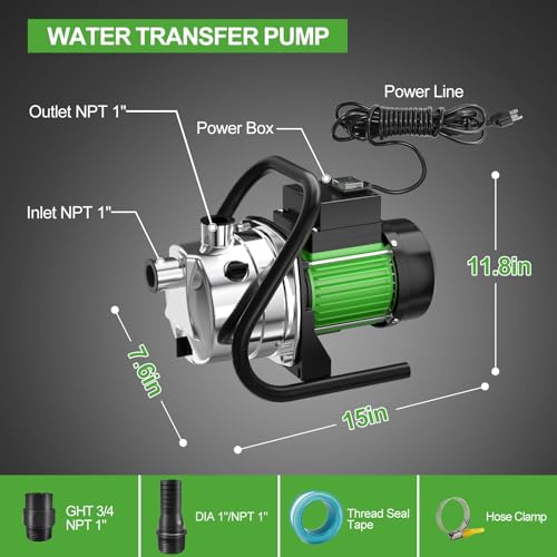 Water Transfer Pump Electric Shallow Well Pump 1.2HP