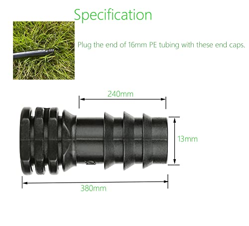 1/2 inch Drip Irrigation Fittings, Barbed End Plug Connector - size: 1/2" End Cap
