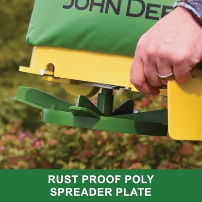 John Deere 25 lb Handheld Bag Seeder Spreader with Waterproof Bag, Enclosed Gears, Adjustable Shoulder Strap, Rear Baffle