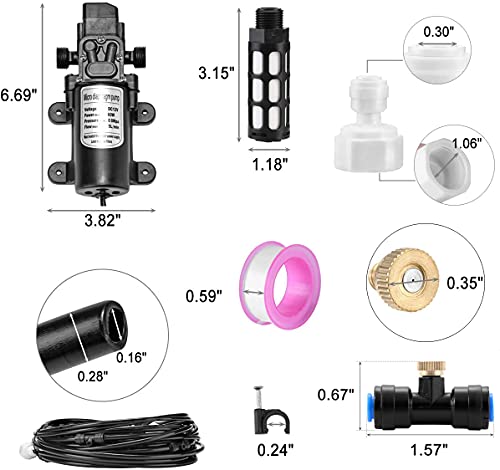 Outdoor Misting Cooling System with Pump Kit, 65.6FT(20M) Misting Line - color: (02) 20M Misting Line