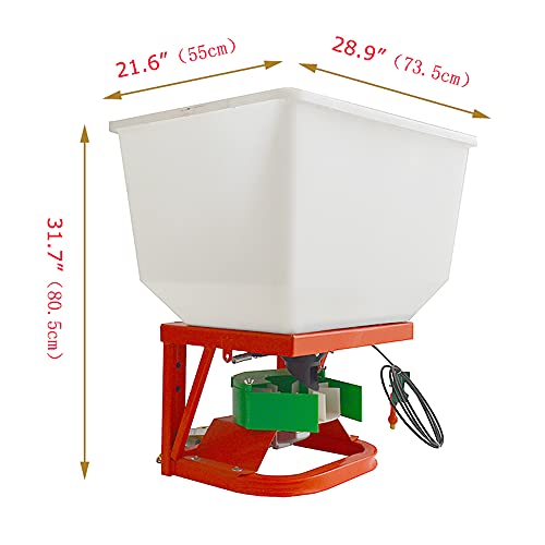 TECHTONGDA 12V ATV Broadcast Spreader 265lb Capacity Electric Fertilizing Machine
