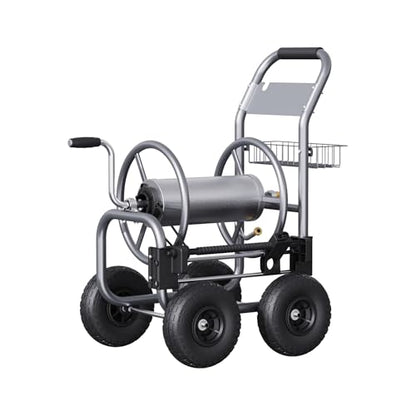 Giraffe Tools Garden Hose Reel Cart with Wheels,250FT 5/8" Hose Capacity