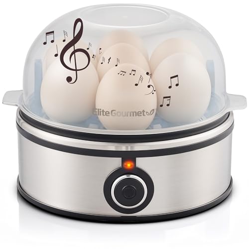 Elite Gourmet EGC855SS Easy Egg Cooker, 7-Egg, Steel - color: Stainless Steel