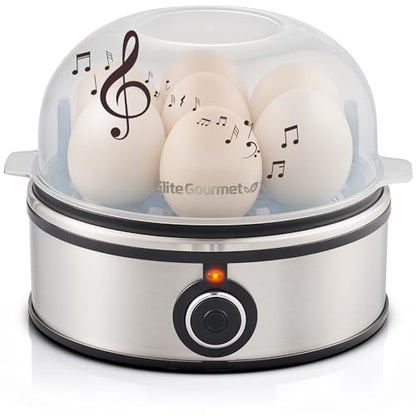 Elite Gourmet EGC855SS Easy Egg Cooker, 7-Egg, Steel - color: Stainless Steel