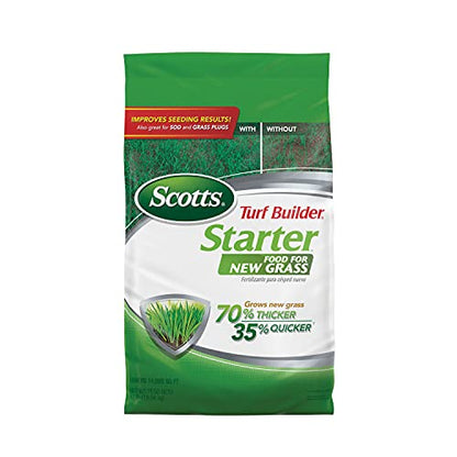 Scotts Turf Builder Starter Food for New Grass, 42 lb. - Lawn Fertilizer for Newly Planted Grass, Also Great for Sod and Grass Plugs - Covers 14,000 sq. ft. - size: 14,000 sq. ft., style: Standard