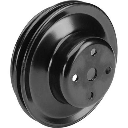 BBC VBelt Pulley Kit Long Water Pump 2 Groove Water/3 Groove Crank, Black