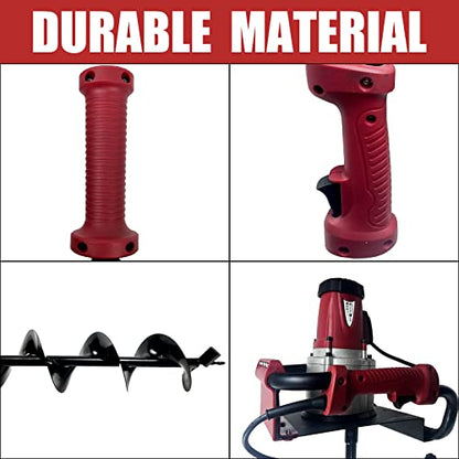 JACKCHEN 1500W Electric Post-Hole Digger with 6-Inch Auger Bit, Earth Auger Drill, Auger Bit Earth Auger, Ideal for Post Hole Digging, Drilling, Tree Planting, Red - color: Red, style: 1500W+6"Auger Drill, Red