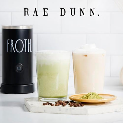 Rae Dunn Electric Milk Frother Steamer -Stylish Automatic Milk Steamer and Frother, Milk Warmer, Hot and Cold Foam Maker for Coffee, Latte, Cappuccino, Macchiato - 550 Watt (Black) - color: Black