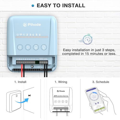 6 Zone Smart Sprinkler Controller with Local Weather Intelligence and Atmosphere Lights, Automated Watering and App Control WiFi Irrigation System, Save Water Through Rain Skip - size: 6 Zone