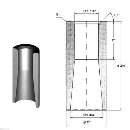 PLESIU BuonaIdea32 Square Hay Bale Spear 3000lbs Capacity 1 3/4" Wide w/nut and Sleeve Conus 2
