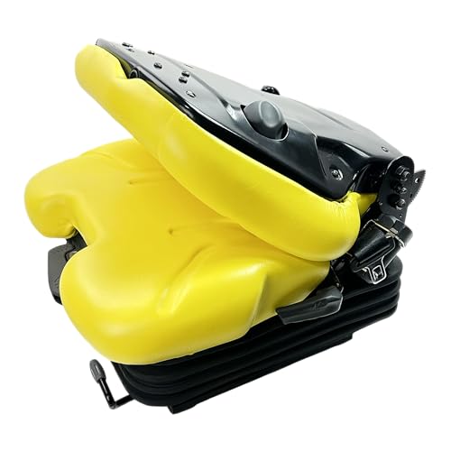 E-AS69YL Universal Yellow Suspension Seat for John Deere Equipment (Tractor, Mower & More)