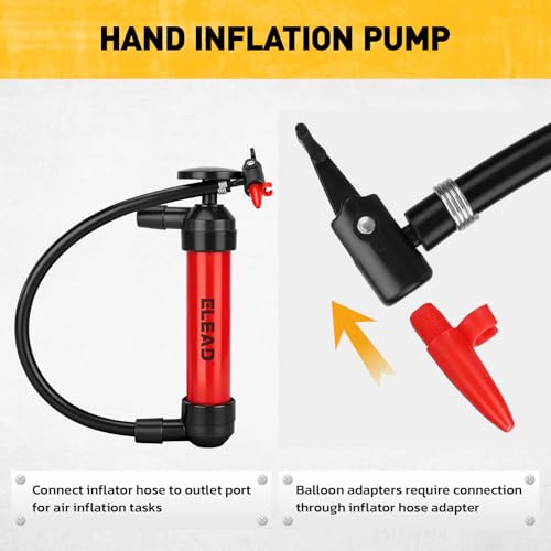 Fluid Transfer Siphon Pump for Gasoline, Multi-Use Liquid Transfer Pump, Fuel Oil Siphon Pumps, Multifunction Hand Inflation Pumps with Inflator Hose adapter, Balloon adapter - color: Multi-Use Red