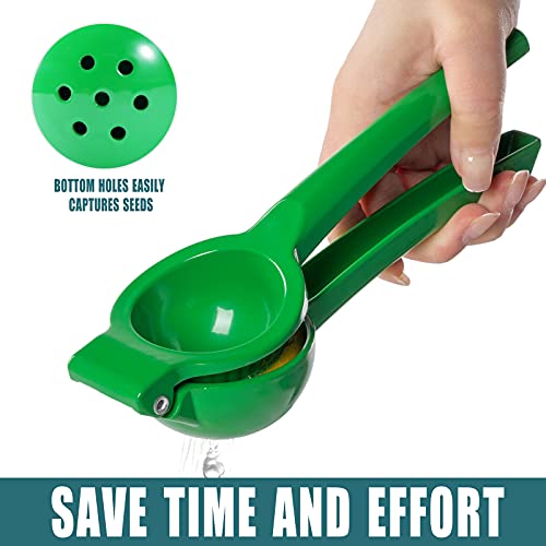 Y-ME Manual Juicer Citrus Lemon Squeezer, Fruit Juicer Lime Press Metal, Professional Hand Juicer Kitchen Tool（Lime) - color: Green