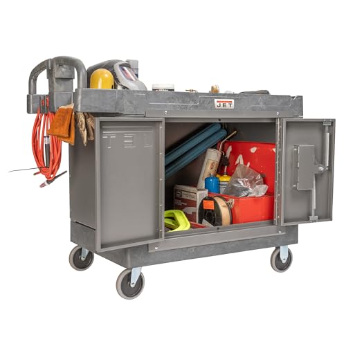 JET PUC-4325 Resin Utility Cart with JT1-125 Load-N-Lock Security System