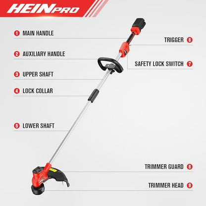 HEINPRO Cordless Weed Wacker Compatible with Milwaukee M18 Battery - size: 16-INCH