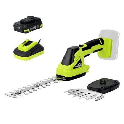 SnapFresh 20V Cordless 2-in-1 Hedge Trimmer & Grass Shears - color: Light Green