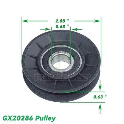 GX20286 V Idler Pulley with GX20287 Idler Pulley for D140 Decks - color: A7 1xGX20286+1xGX20287