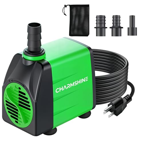 Small Fountain Pump Submersible Water Pump Aquarium 20W 396 GPH with 3 Nozzles & Free Filter Screen, Reinforced Motor, 8.2ft Power Cord Water Pump for Fish Tank,Hydroponics,Pond