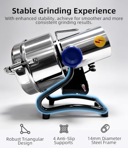 Electric Grain Mill 750g with Adjustable Lockable Angle for Wheat, Spices - size: 750g