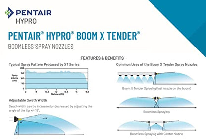 PENTAIR HYPRO XT024 Boom X Tender Boomless Spray Nozzle, Size 24, Yellow