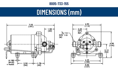 PENTAIR SHURFLO 8005-733-155 Delivery Pump, High Pressure Diaphragm Pump