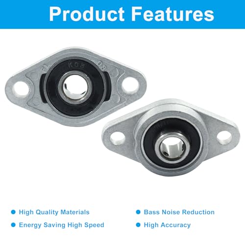 4 Pcs KFL08 Flanged Pillow Block Bearings, 8 mm Bore - size: KFL08