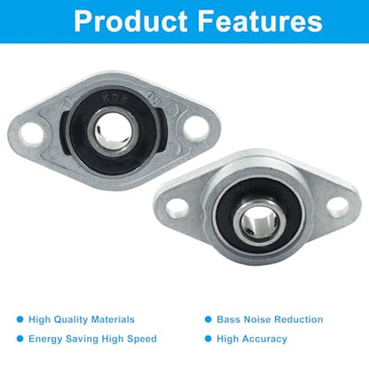 4 Pcs KFL08 Flanged Pillow Block Bearings, 8 mm Bore - size: KFL08