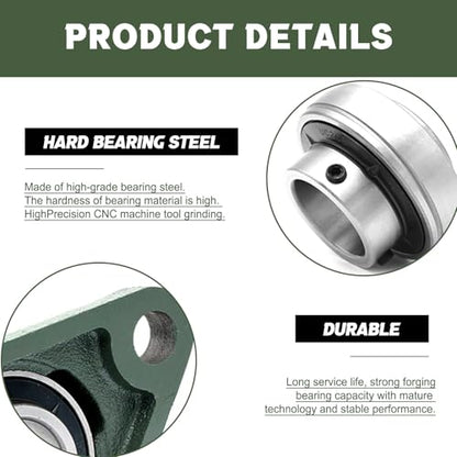 2 Pcs of UCFL208-24 Pillow Block Bearing Flange Mounted Pillow Block Bearings - Chrome Steel Bearings with 1-1/2" Bore - size: UCFL208-24-2Pcs