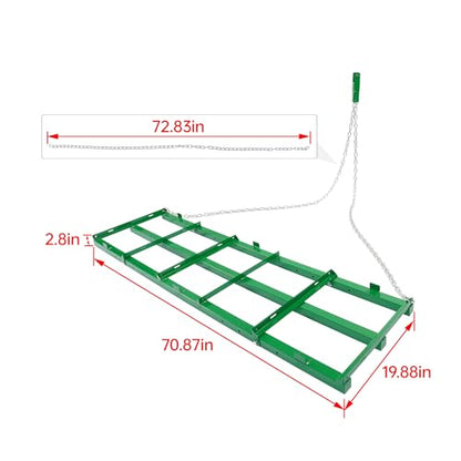 6FT Drag Harrow Driveway Grader Tow Behind Drag Lawn Leveling Rake