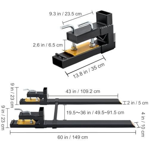 Clamp on Pallet Forks 4000 lbs with 60" Adjustable Bucket Forks