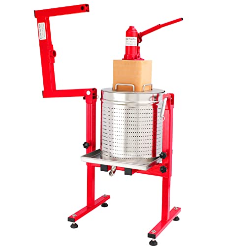 7.93 Gallon / 30L Mosakar Hydraulic Fruit Press. 3 Ton Pressure. Parts contact with Juice are AISI 304 Stainless Steel. Hydraulic Apple Grape Wine Cider Juice Press