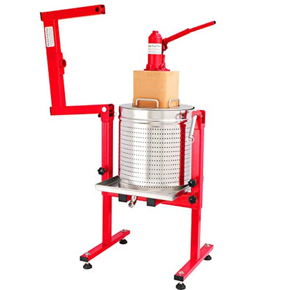 7.93 Gallon / 30L Mosakar Hydraulic Fruit Press. 3 Ton Pressure. Parts contact with Juice are AISI 304 Stainless Steel. Hydraulic Apple Grape Wine Cider Juice Press
