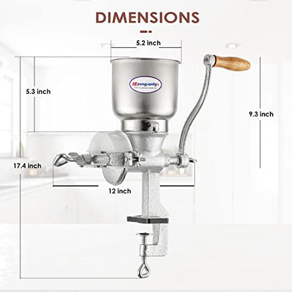 Moongiantgo Corn Grinder Cast Iron Hand Crank Grain Mill
