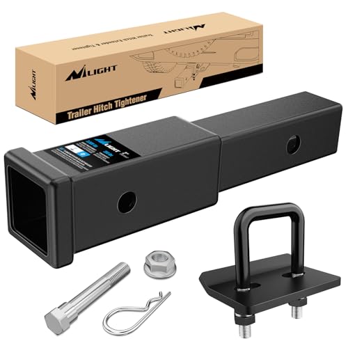 Nilight Trailer Hitch Extender 7" fits 2 Inch Receiver w/Hitch Tightener - color: 2" Hitch Extender 7" w/Stabilizer