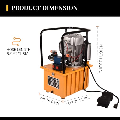 Electric Hydraulic Pump,750W,110V Double Acting,Solenoid Valve