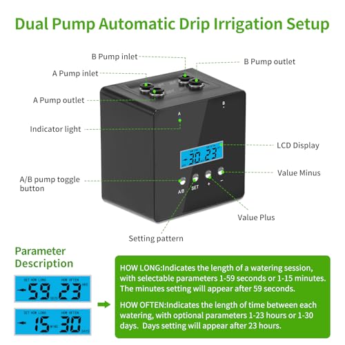 Automatic Watering System for Potted Plants | Indoor Plant Waterer with Programmable Timer, Dual Self-Priming Pumps, Drip Irrigation Kit for Up to 20 Plants
