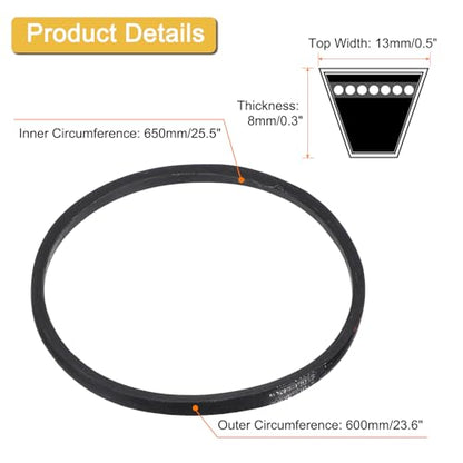 uxcell A23 1/2 Classic Wrapped V-Belt, 26" Outside Circumference A Profile V-Belt - size: A23 1/2