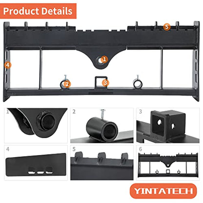 YINTATECH 2500lbs Pallet Fork Frame, Skid Steer Pallet Fork Frame for Kubota Bobcat Skid Steer Loaders Tractors