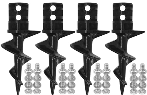 Dock Auger for 2" OD Pipe w/ 1.725" ID or 1.790" ID, Dock Sand Auger for PVC Tubing Sandbar Anchor or Aluminum Dock Post Pole,Stationary/Floating Dock Auger Anchors for Mud,Sand,Lake,Clay,River Bottom - style: 4 Pack Dock Post Augers