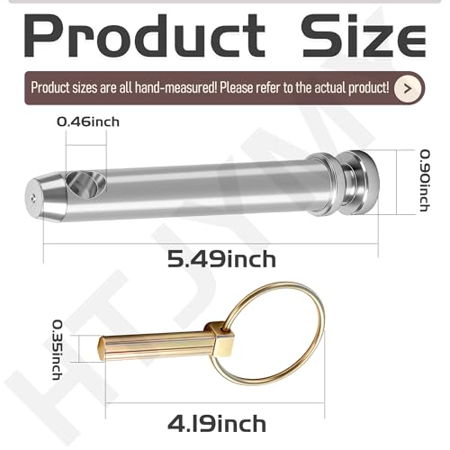 S07070200 Cat 1 Top Link Pin Hitch Accessories, 4 Pack, Replace 195589m1, ac339942 for Category 1 Tractors, 5-1/2, 3/4"