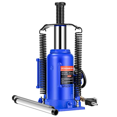 SPECSTAR Pneumatic Air Hydraulic Bottle Jack with Manual Hand Pump 20 Ton - color: Blue
